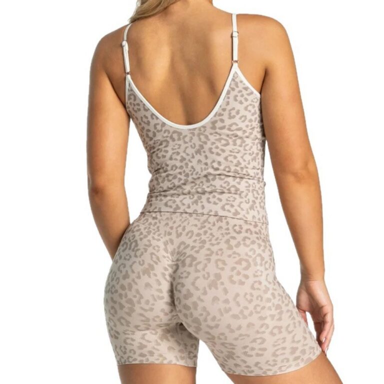 Seamless Yoga Sets Cross-border New Leopard Print Yoga Set for Women, Sports Bra + Leggings, Fitness, Outdoor Running Activewear
